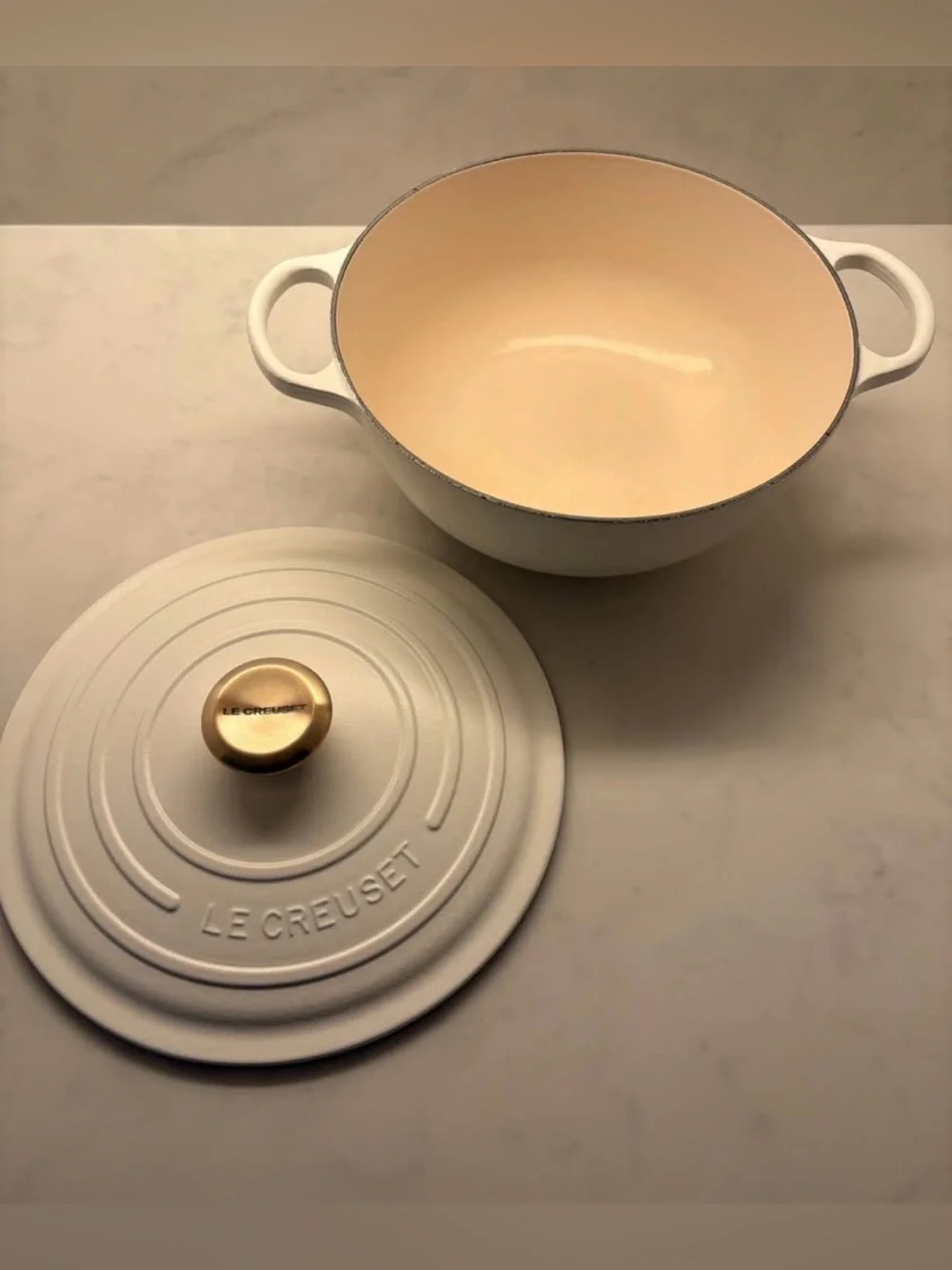 Le Creuset Signature Enameled Cast Iron Soup Pot, 4.5-Qt. With Gold Knob